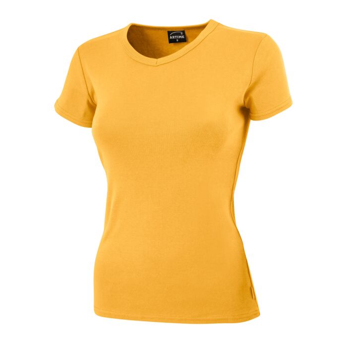 T-shirt côtelé à encolure en V arrondie